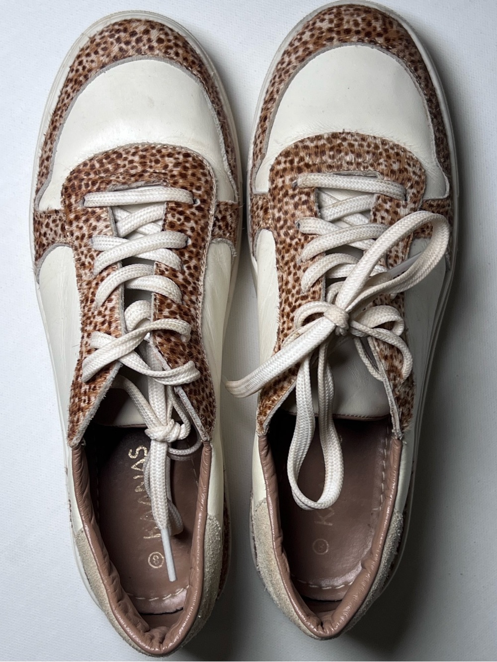 Anthropologie Kaanas Calf Lace up sneaker white 8